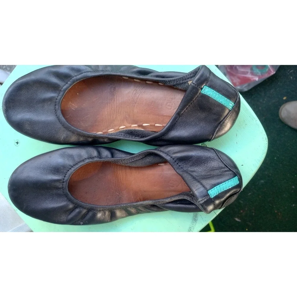 Tieks By Gavrieli Ballet Flats‎ Size 7 Matte Black Leather Slip On Foldable